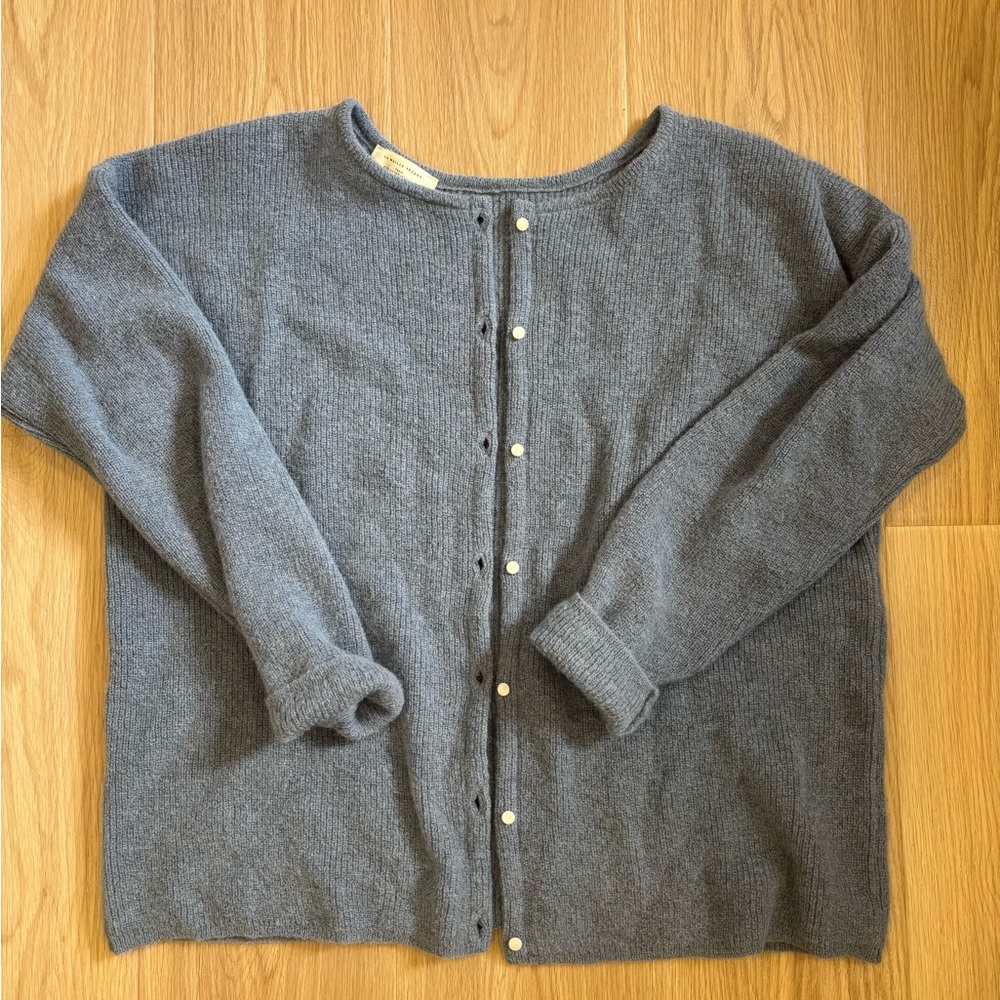 La Maille Sezane Blue- gray Cardigan